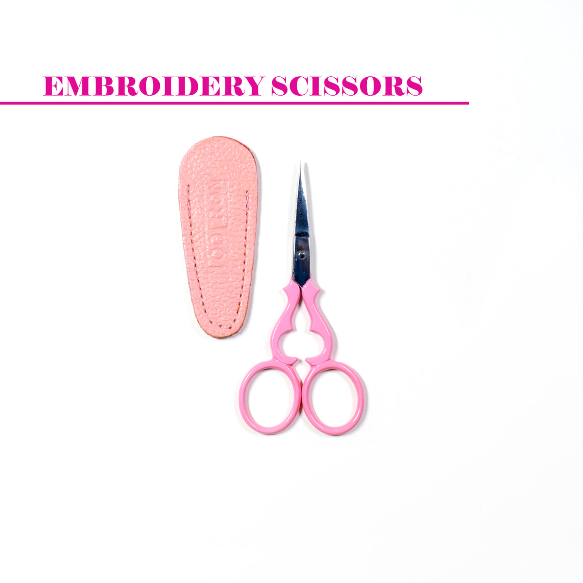 Scissors - Pink Victorian Embroidery Scissors with Sheath