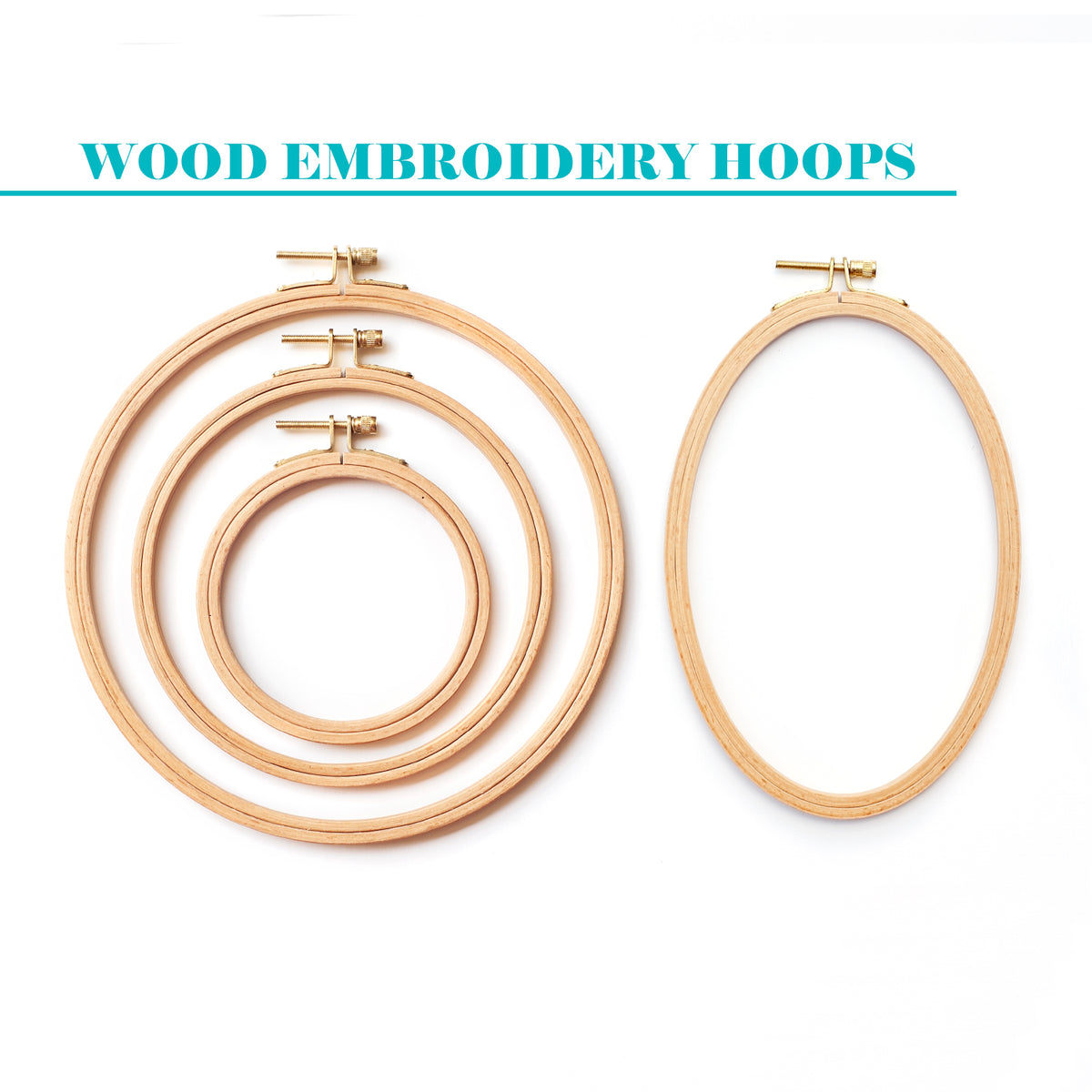youci beech wood embroidery hoop, 2 packs 9 inch cross stitch hoops, round  embroidery frame for art craft sewing and decorative han