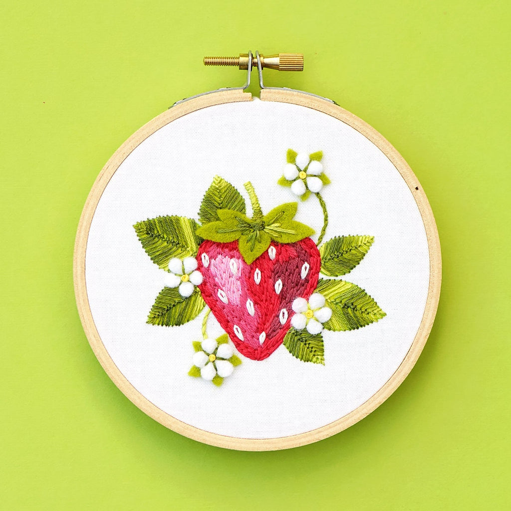 Embroidery Pattern PDF, Strawberry Pattern, Hand Embroidery Patterns, Embroidery Pattern, Embroidery PDF, Strawberry, Hoop Art, Food art
