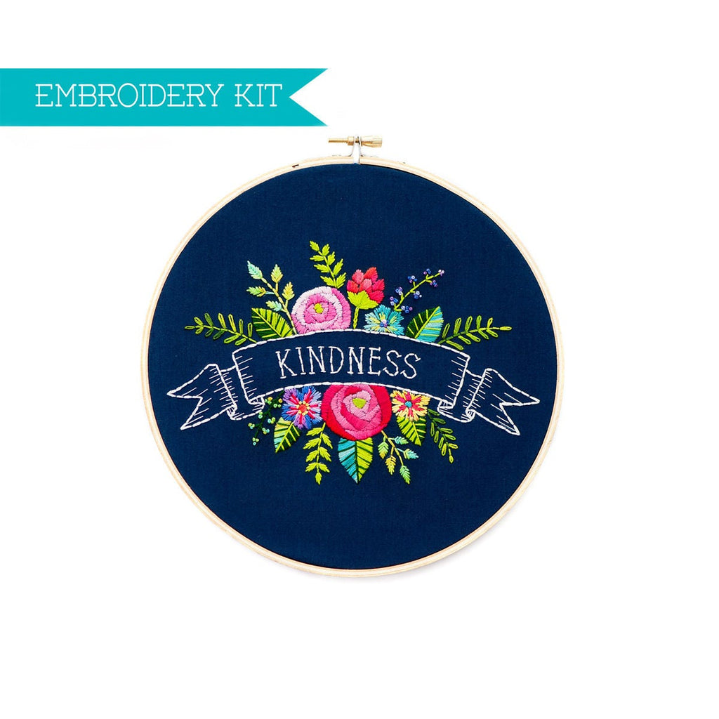 DIY Embroidery Kit, Flower Embroidery Pattern, PDF Pattern, Floral Embroidery Design, Flower Pattern, One Word, Hand Embroidery, Hoop Art