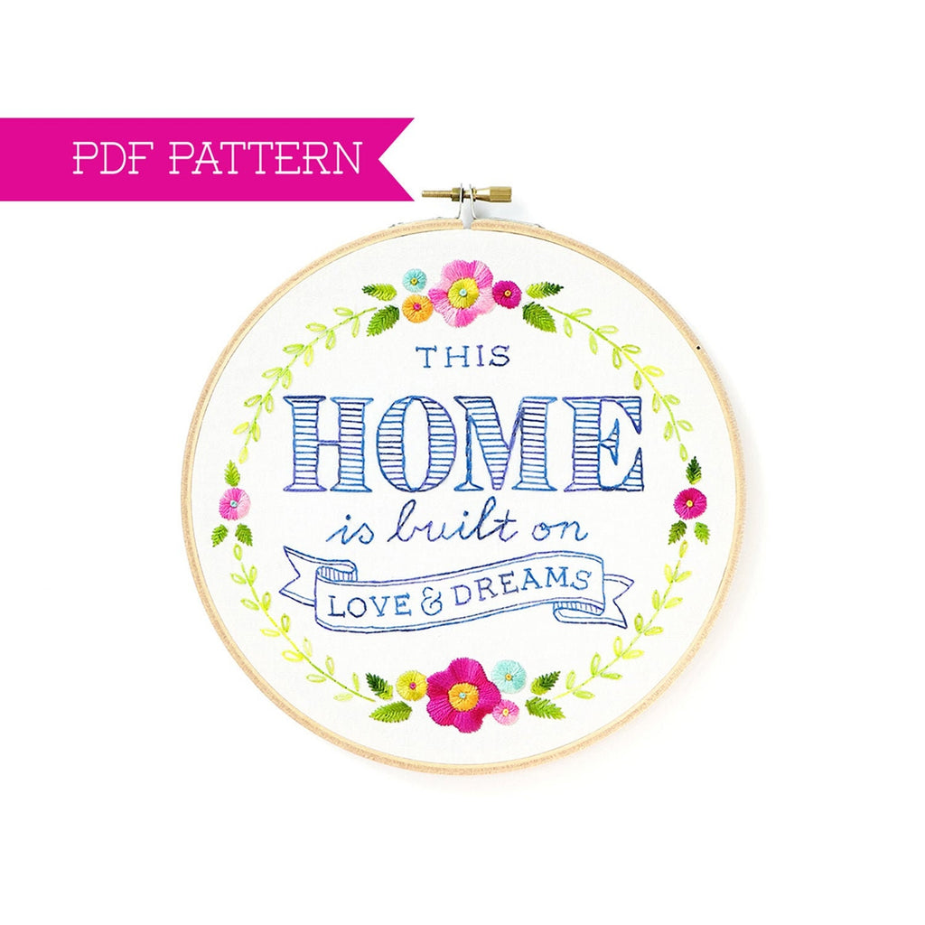 Home Embroidery Pattern, Floral Design, Flower Pattern, PDF Pattern, Hoop Art, Hand Embroidery, Modern Embroidery, Needlepoint, Cross Stitch