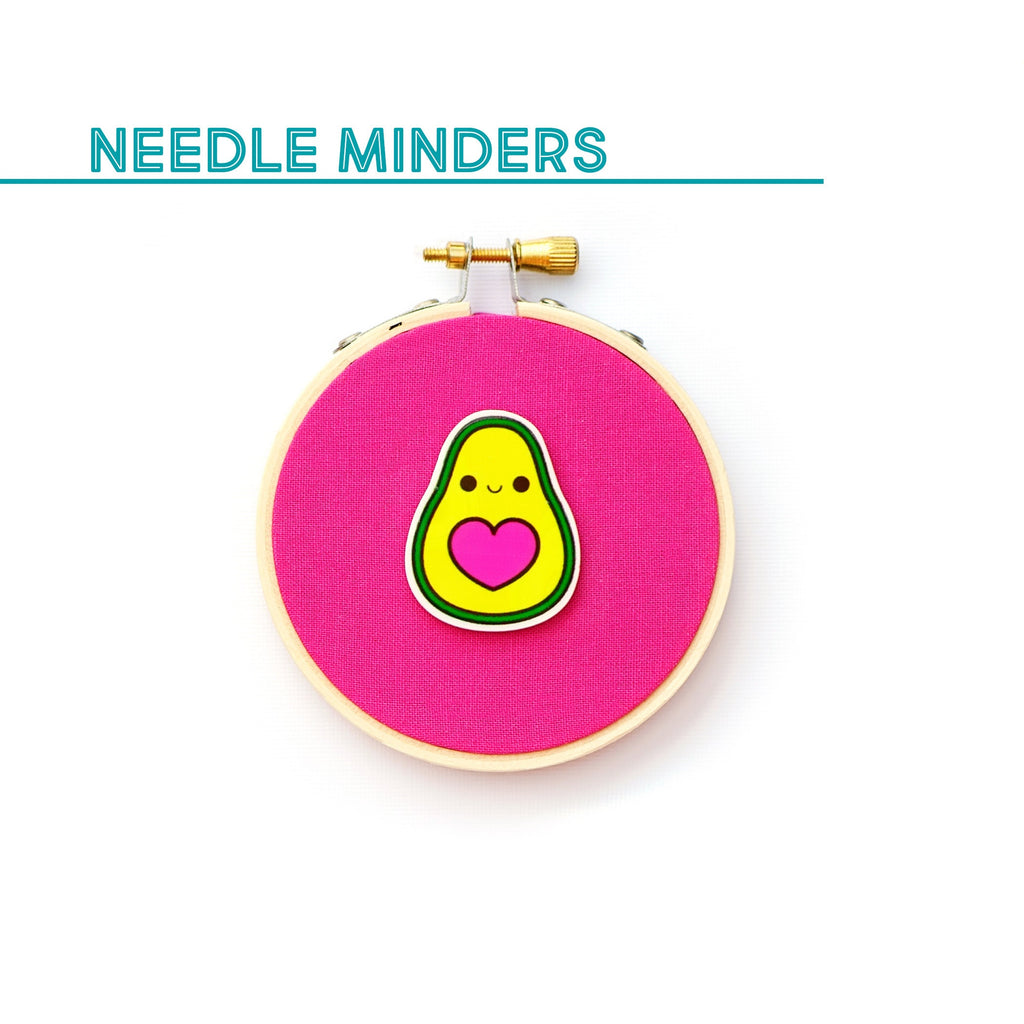 Avocado Needle Minder, Needleminder, Kawaii magnet, Embroidery Accessory, Gift for Stitcher, Needle holder, Needle keeper, Needle Nanny