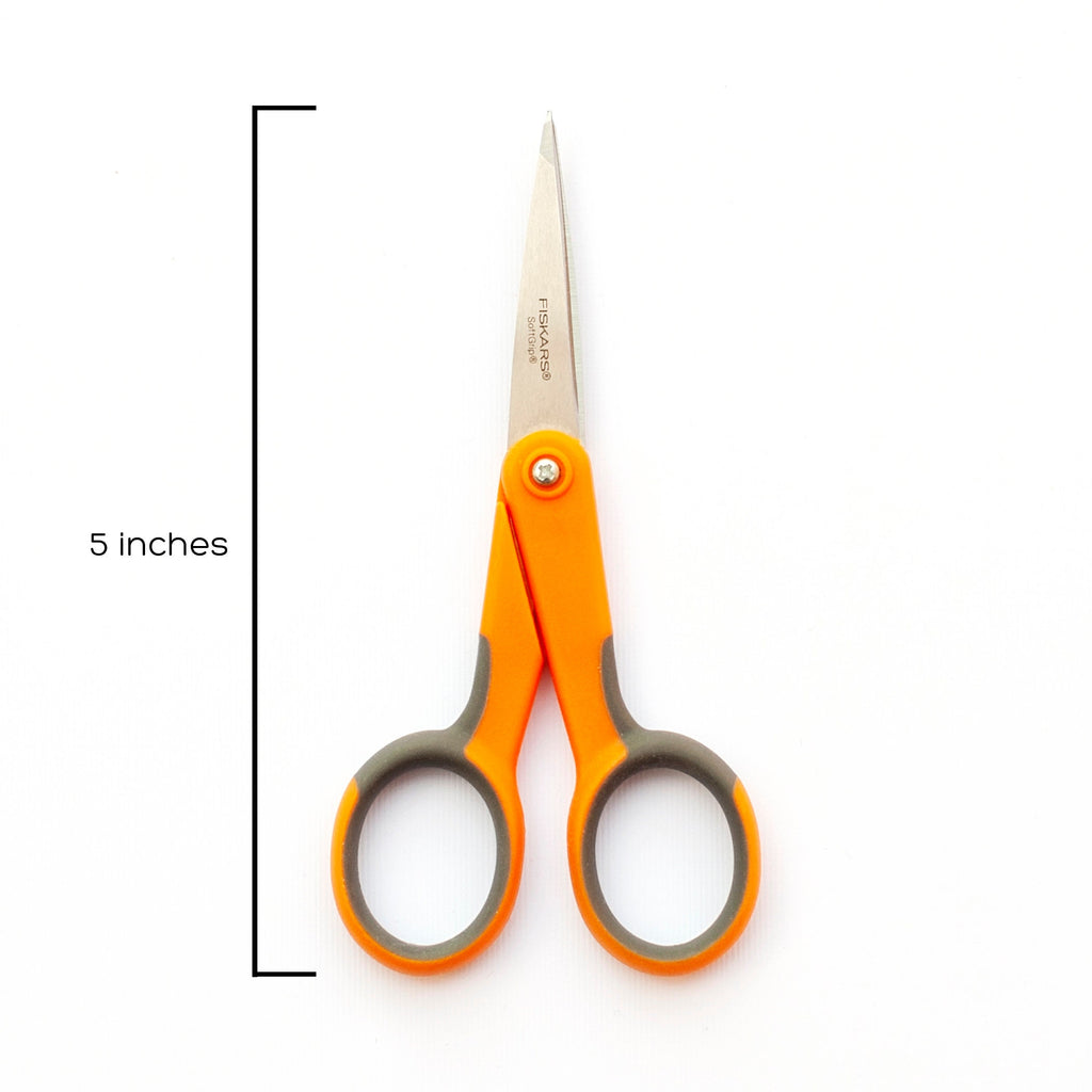 5-inch Micro Tip Scissors, Fiskars Embroidery Scissors, Scissors for felt, Craft Scissors, Needlework scissors, Comfort Grip, Crafting tool