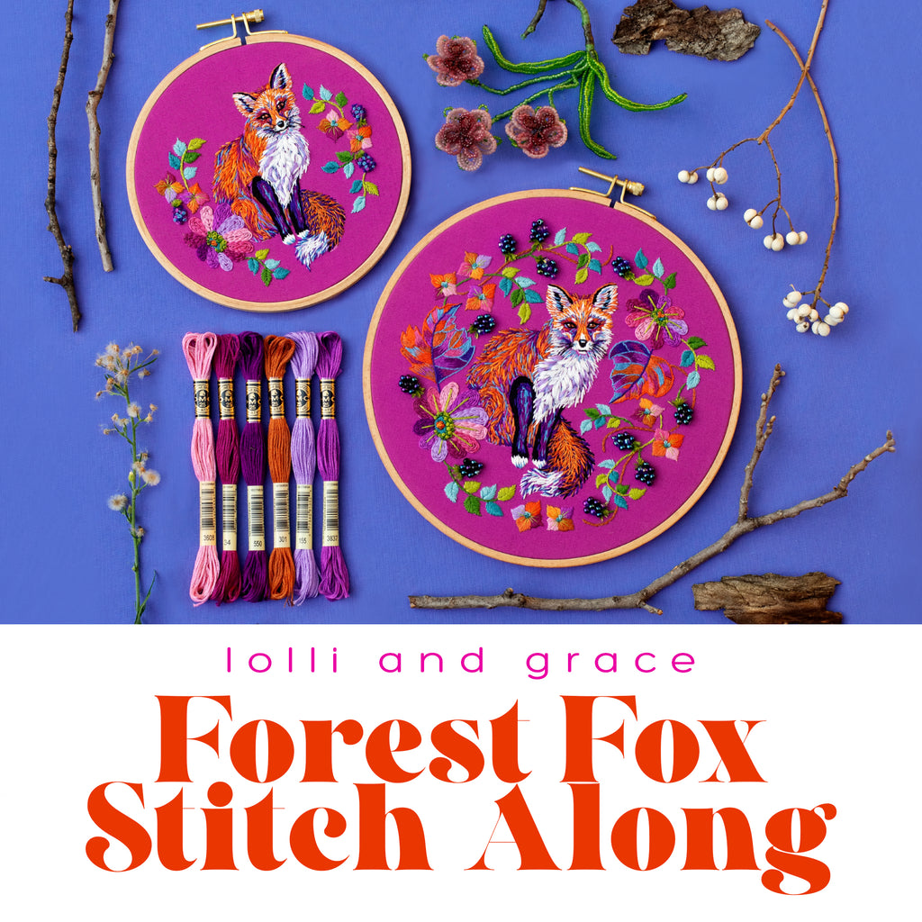 Lolli and Grace Forest Fox Stitch Along