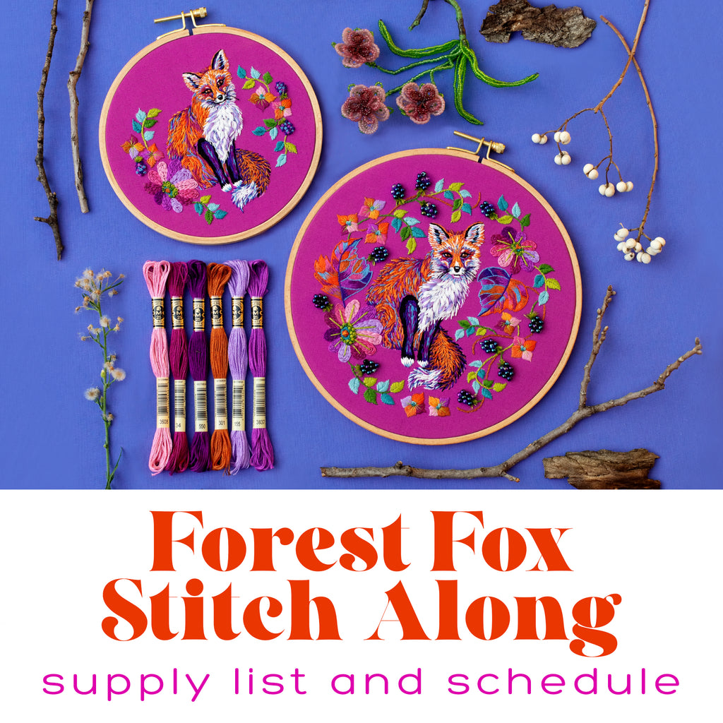 Lolli and Grace Forest Fox Stitch Along - Supply List and Schedule