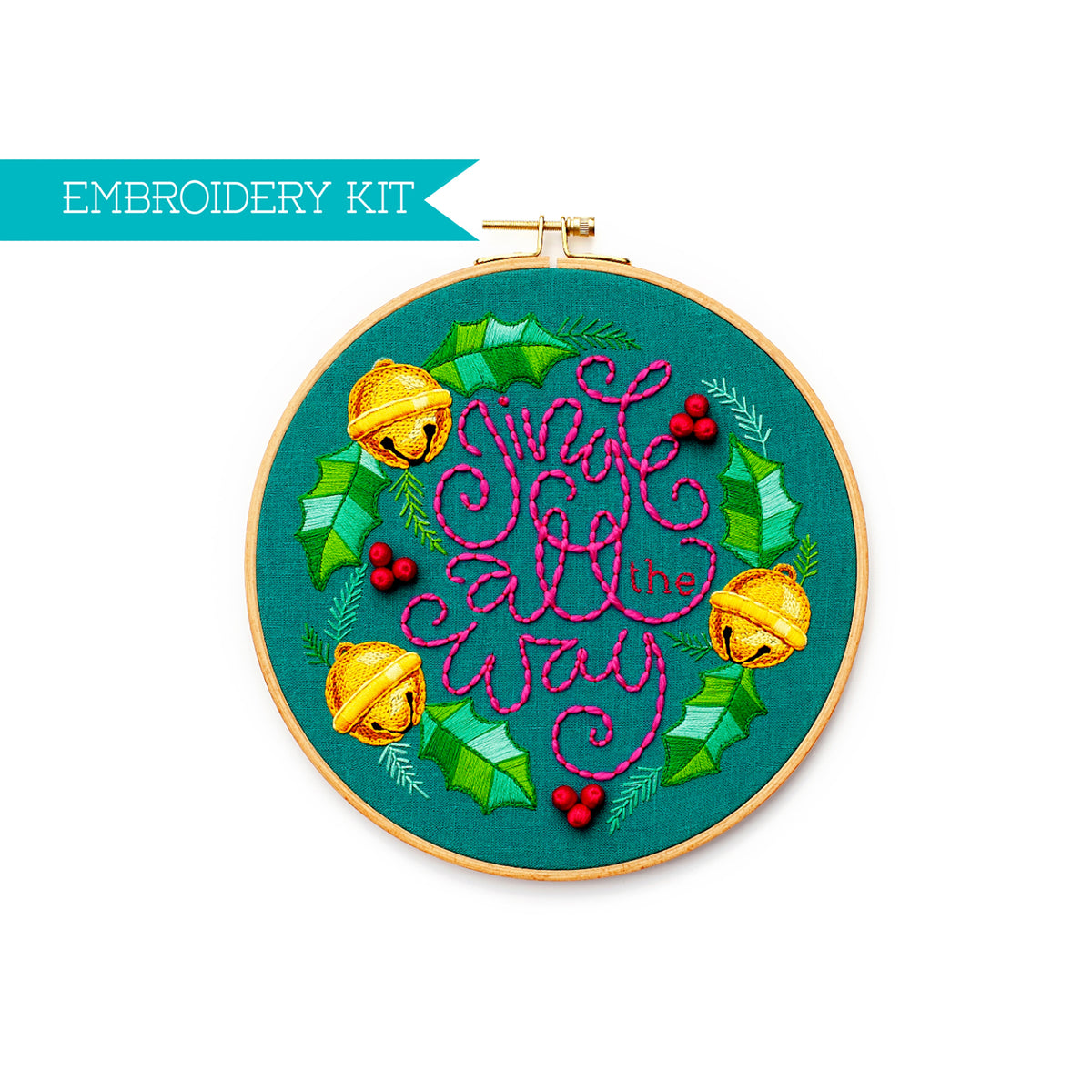 Jingle All The Way Embroidery Supply Kit Lolli and Grace