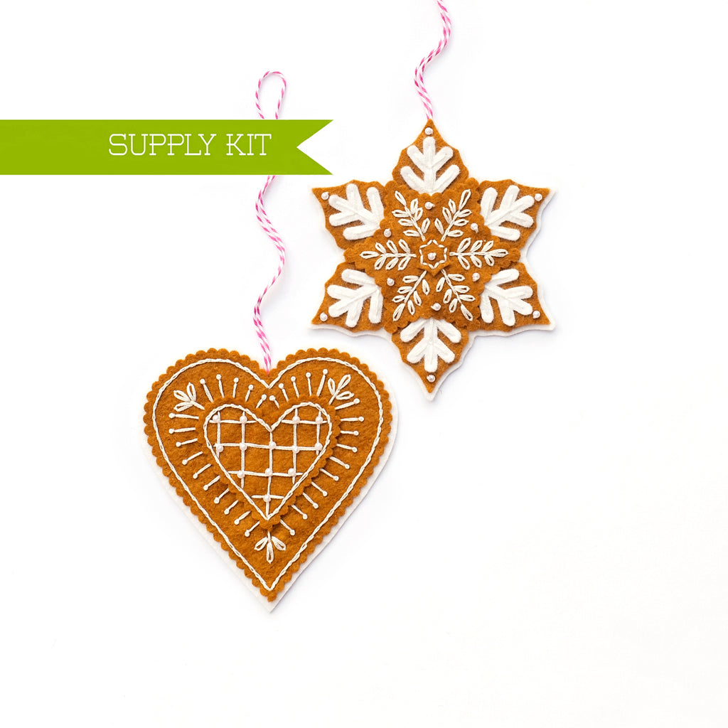 Lolli and Grace - Embroidery and Felt Ornament PDF patterns and kit