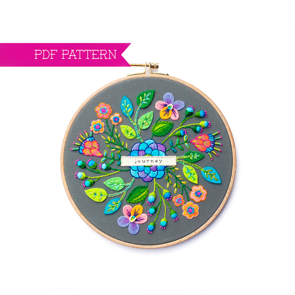 Hand Embroidery Pattern PDF Floral Embroidery Design 