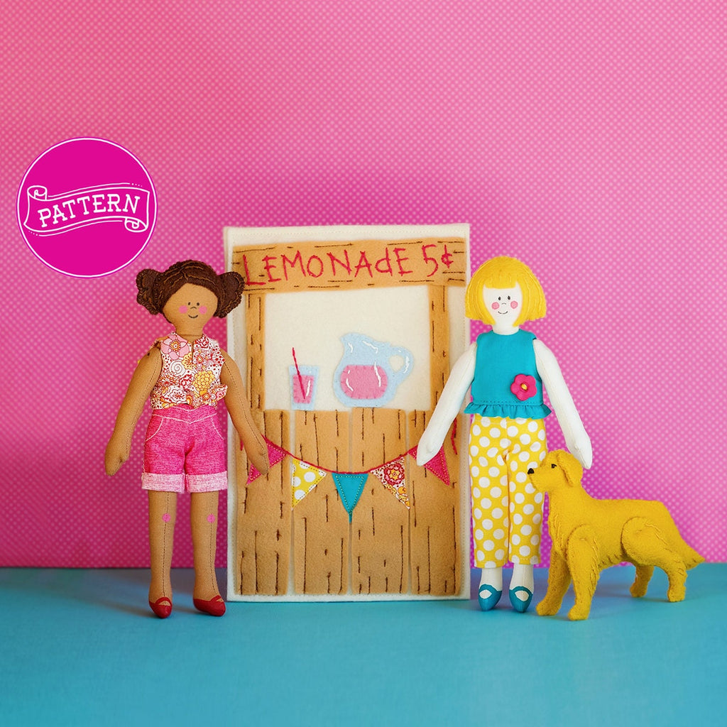 Happytown Play Set - Ruthie and Kate Have A Lemonade Stand  - PDF doll patterns