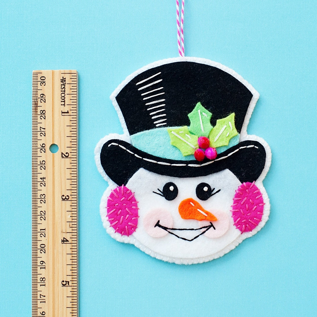 PDF Pattern, Snowman Ornament, Christmas Ornament, Felt Pattern, Sewing Pattern, Embroidery PDF, Felt Snowman, Wool felt, Holiday Ornament