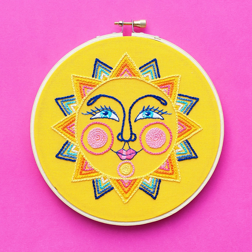 Hand Embroidery Pattern, PDF Pattern, DIY Embroidery, Sun Face Design, Stitch Tutorial, Modern Embroidery, Stitch art, Easter Gift, Hoop Art
