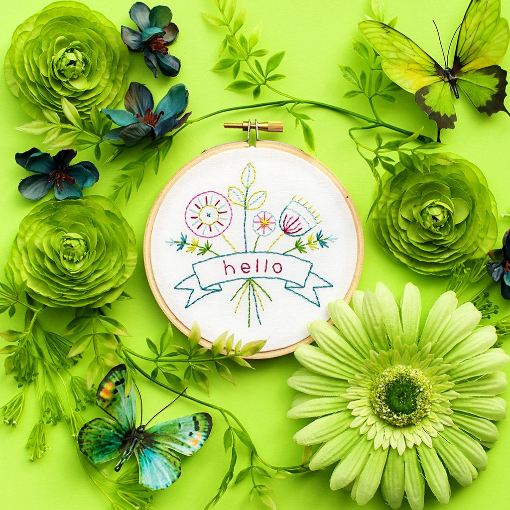 Beginner Embroidery Kit, Hand Embroidery, Needle Craft Kit, PDF Embroidery Pattern, Floral Embroidery, Modern Embroidery, DIY Supply Kit