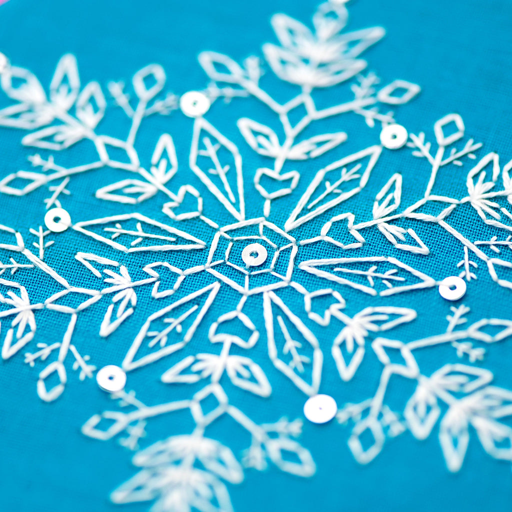 PDF Embroidery Pattern, Snowflake Ornament, Stitching Pattern, Hand Embroidery, Christmas Ornament, Xmas Ornament, Holiday Decoration
