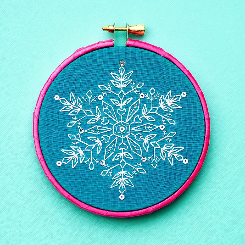 PDF Embroidery Pattern, Snowflake Ornament, Stitching Pattern, Hand Embroidery, Christmas Ornament, Xmas Ornament, Holiday Decoration