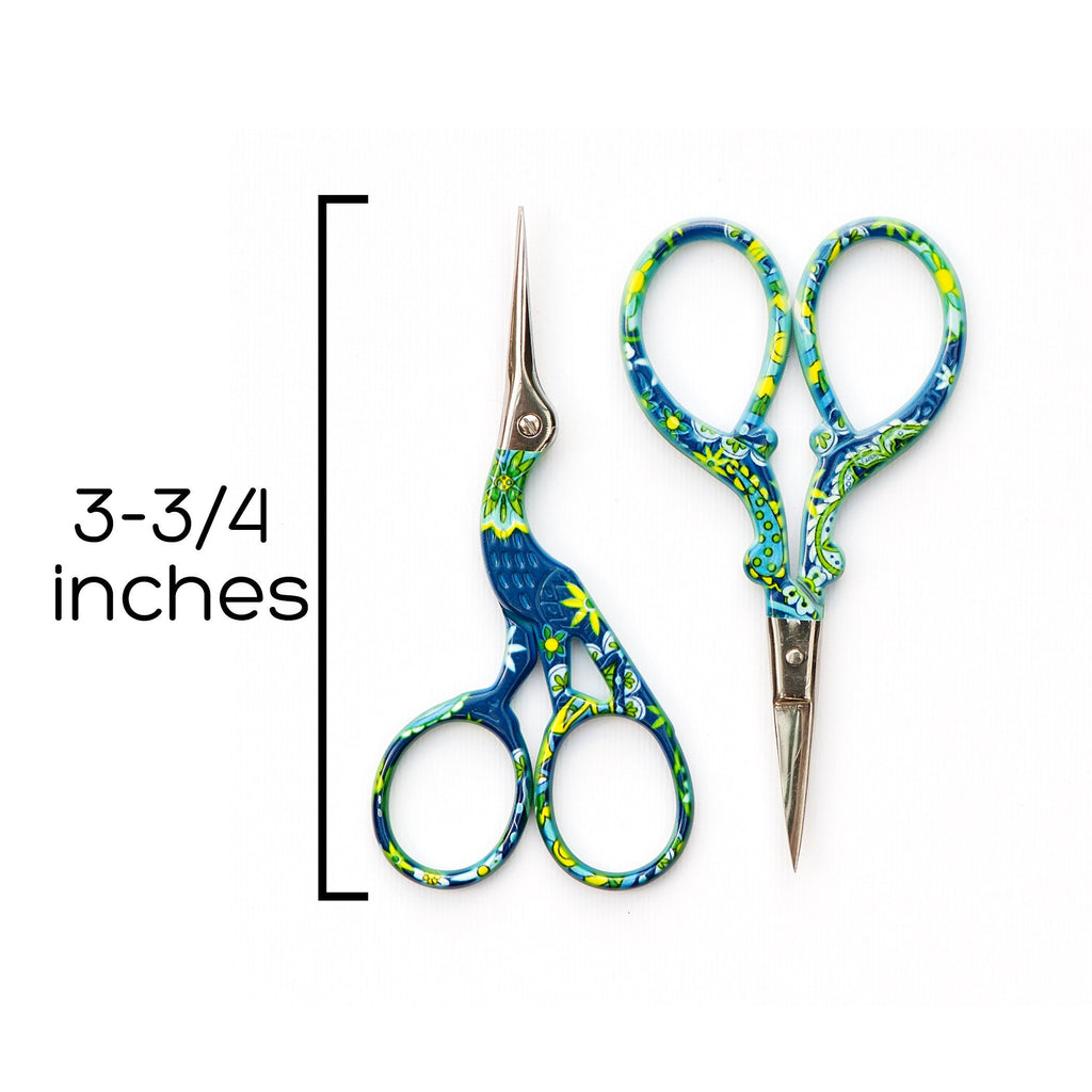 Embroidery scissors, 3.75 inch stork scissors, Thread snips, Cute scissor, Bird scissors, Blue stork scissors, Bronze scissors, Cross Stitch