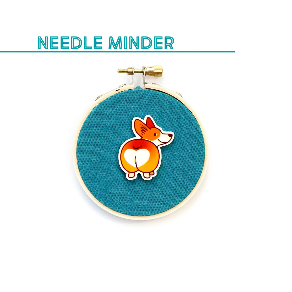 Handmade Needle Minder, Cute Corgi Needleminder, Embroidery Accessory, Dog Needle holder, Needle keeper, Needle Nanny, Needle magnet