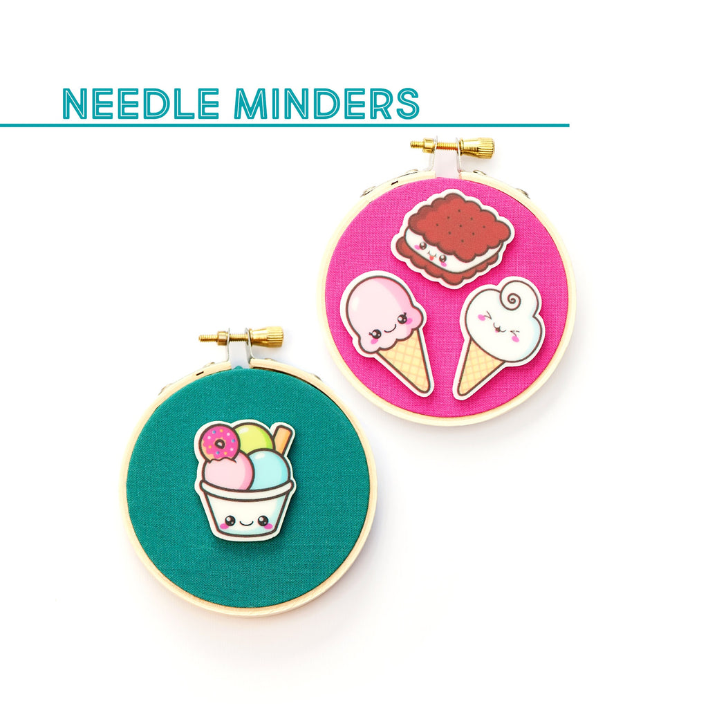 Cute Dessert Needle Minders, Needleminder, Embroidery Accessory, Gift for Stitcher, Ice Cream Needle holder, Needle keeper, Needle Nanny