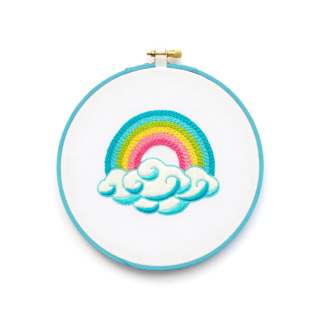 Rainbow PDF Embroidery Pattern, Hand Embroidery Pattern, Cloud PDF Pattern, Baby Shower Gift, Digital pattern, Beginner Embroidery Pattern