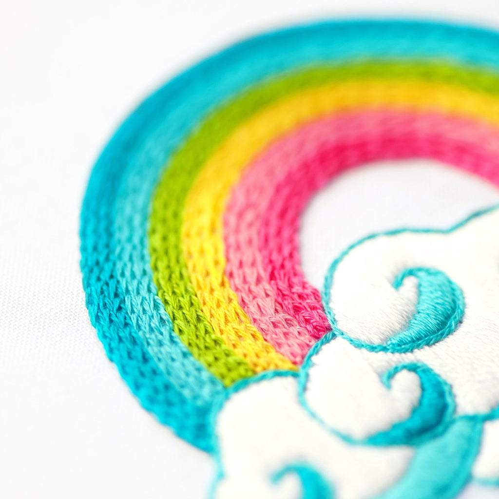 Rainbow PDF Embroidery Pattern, Hand Embroidery Pattern, Cloud PDF Pattern, Baby Shower Gift, Digital pattern, Beginner Embroidery Pattern