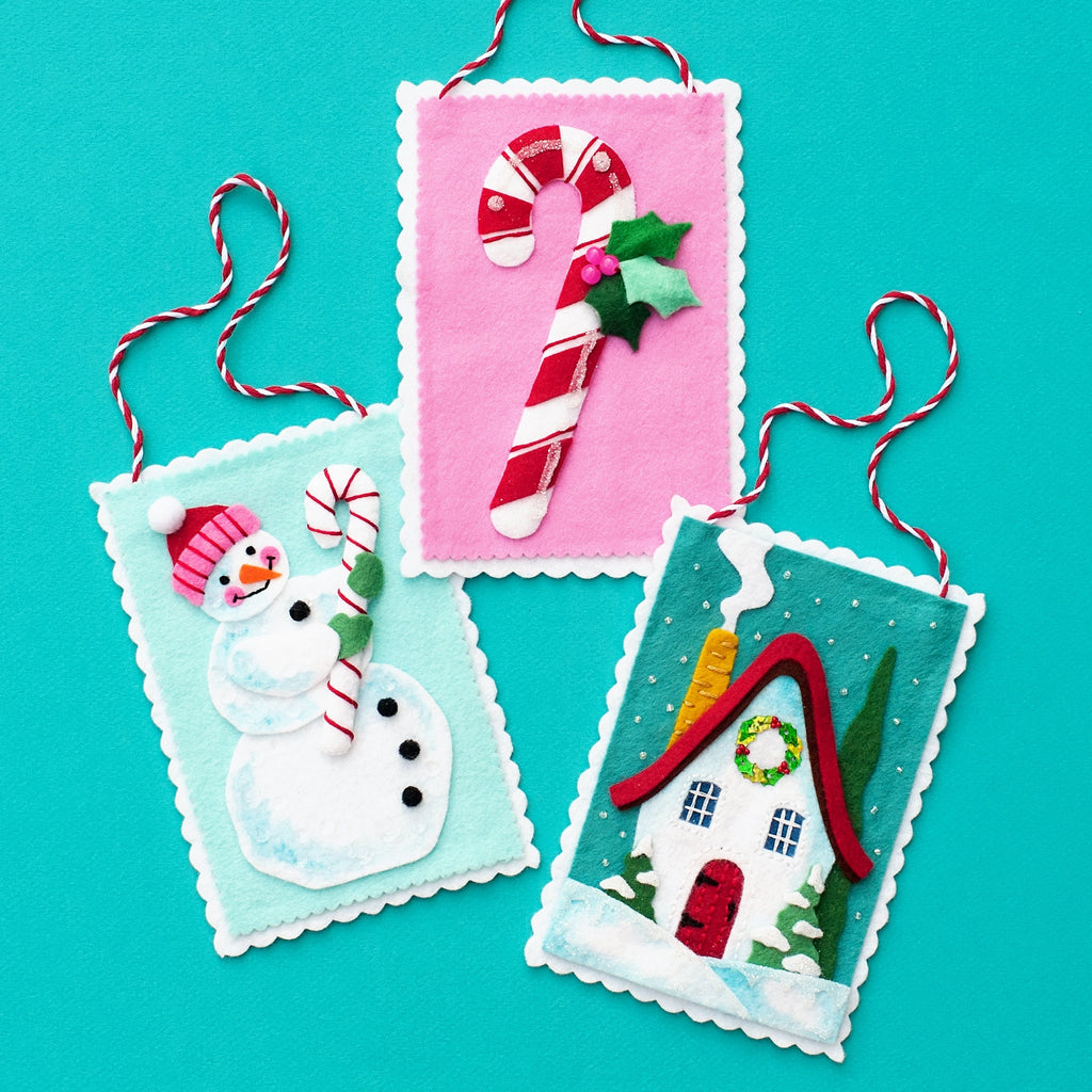 Candy Cane Ornament PDF Pattern, Wool Felt Ornament, Candy Cane Pattern, DIY Christmas, DIY Ornament, Christmas Crafts, Holiday Ornament