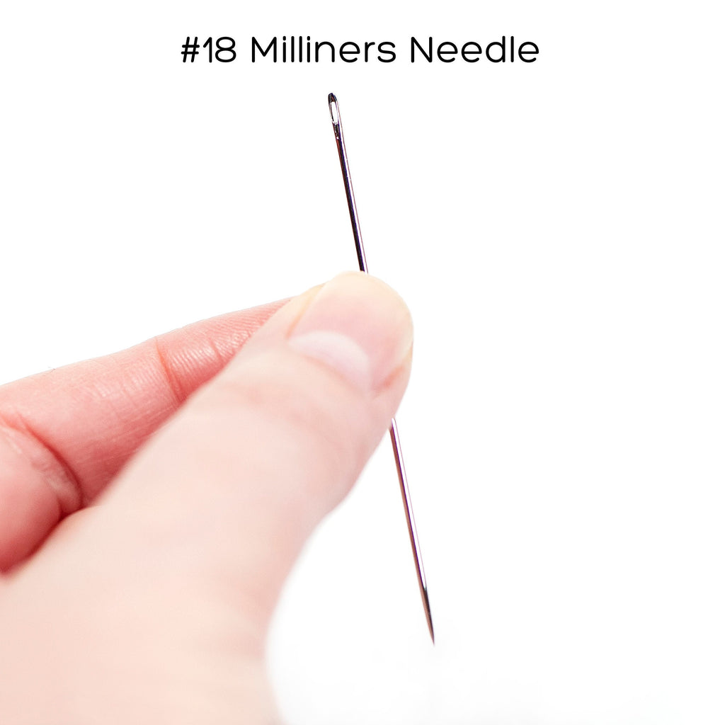 Set of (3) #18 Milliners needles, straw needles, bullion stitch needle, embroidery tool, John James, embroidery supply, stitching notion