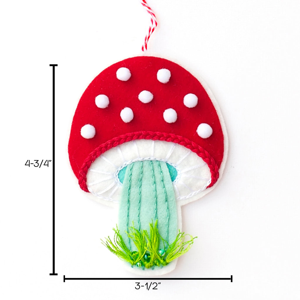 PDF Pattern, Red Mushroom Ornament, Sewing Tutorial, Fly Agaric Ornament, Wool Felt Plushie, DIY Craft, Mother's Day gift, Instant Download