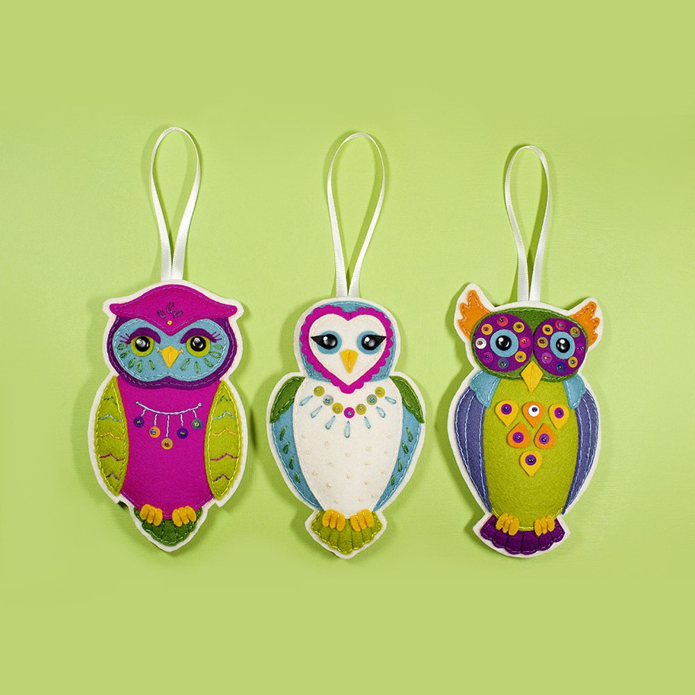 Cecil the Owl Felt Ornament Pattern PDF