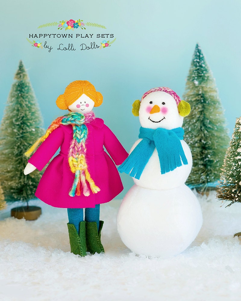 PDF Doll Patterns, Snowman, Doll Clothes, Plushie Pattern, Softies, Gifts for Kids, Handmade Toy, Handmade Doll, Natural Toys, Pocket Doll